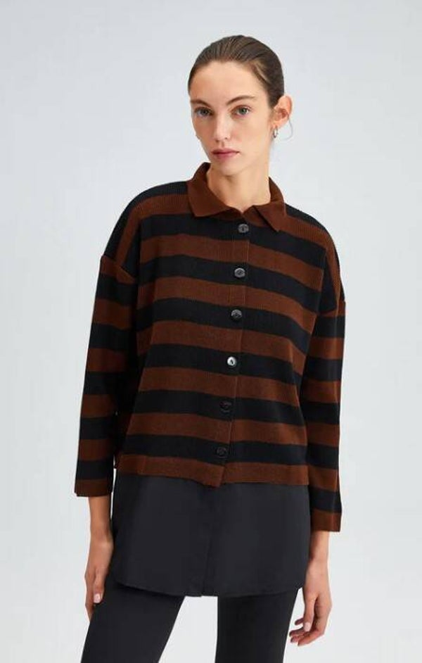 Striped knitted tunic