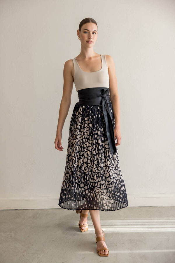 Ceyli plissé rok bége