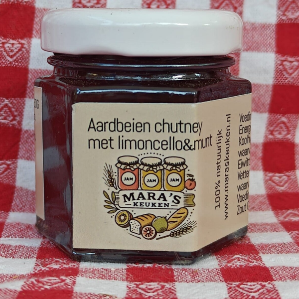 Aardbeien chutney met limoncello en munt