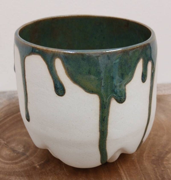 Jelly Beaker with Green Drip Glaze