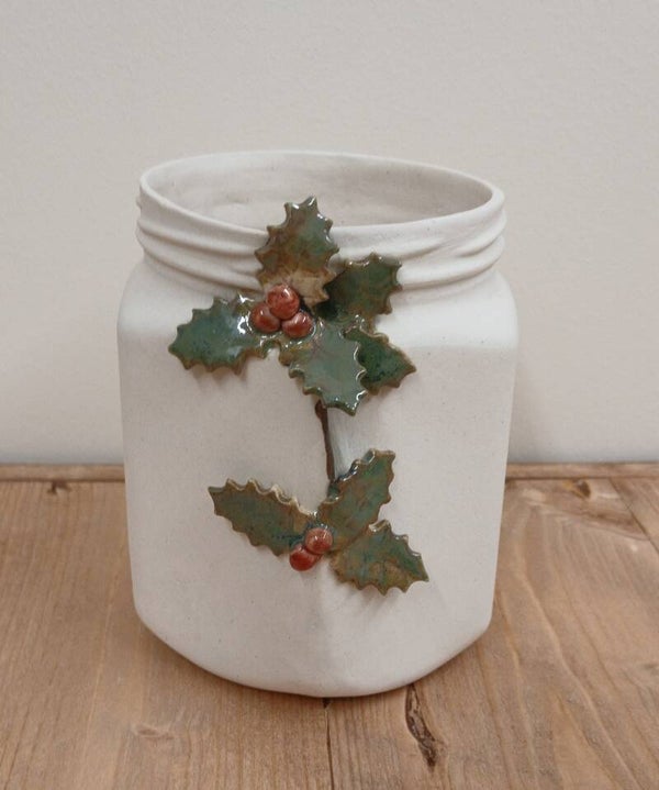 Hex Jam Jar with Holly