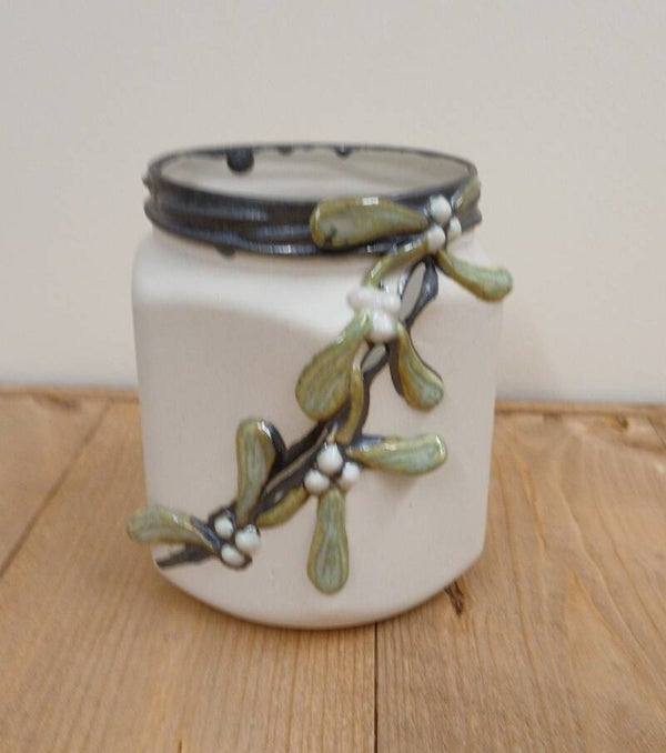Hex Jam Jar with Mistletoe