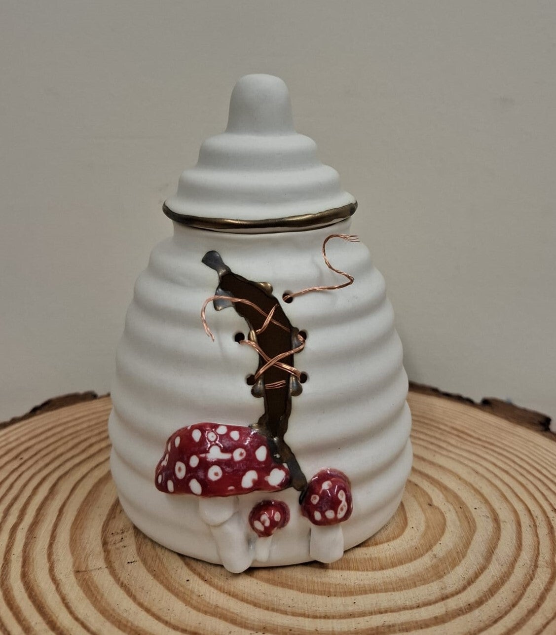 Honey Pot with Fly Agaric Mushrooms