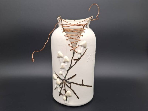 Large Kilner Jar with Death Cap Mushrooms