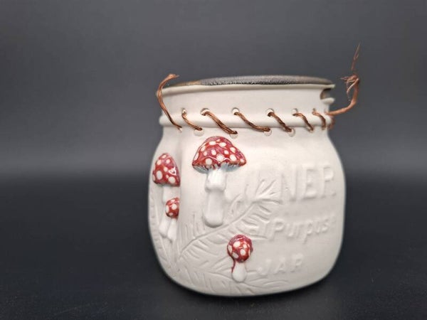 Small Kilner Jar with Flyagaric Mushrooms