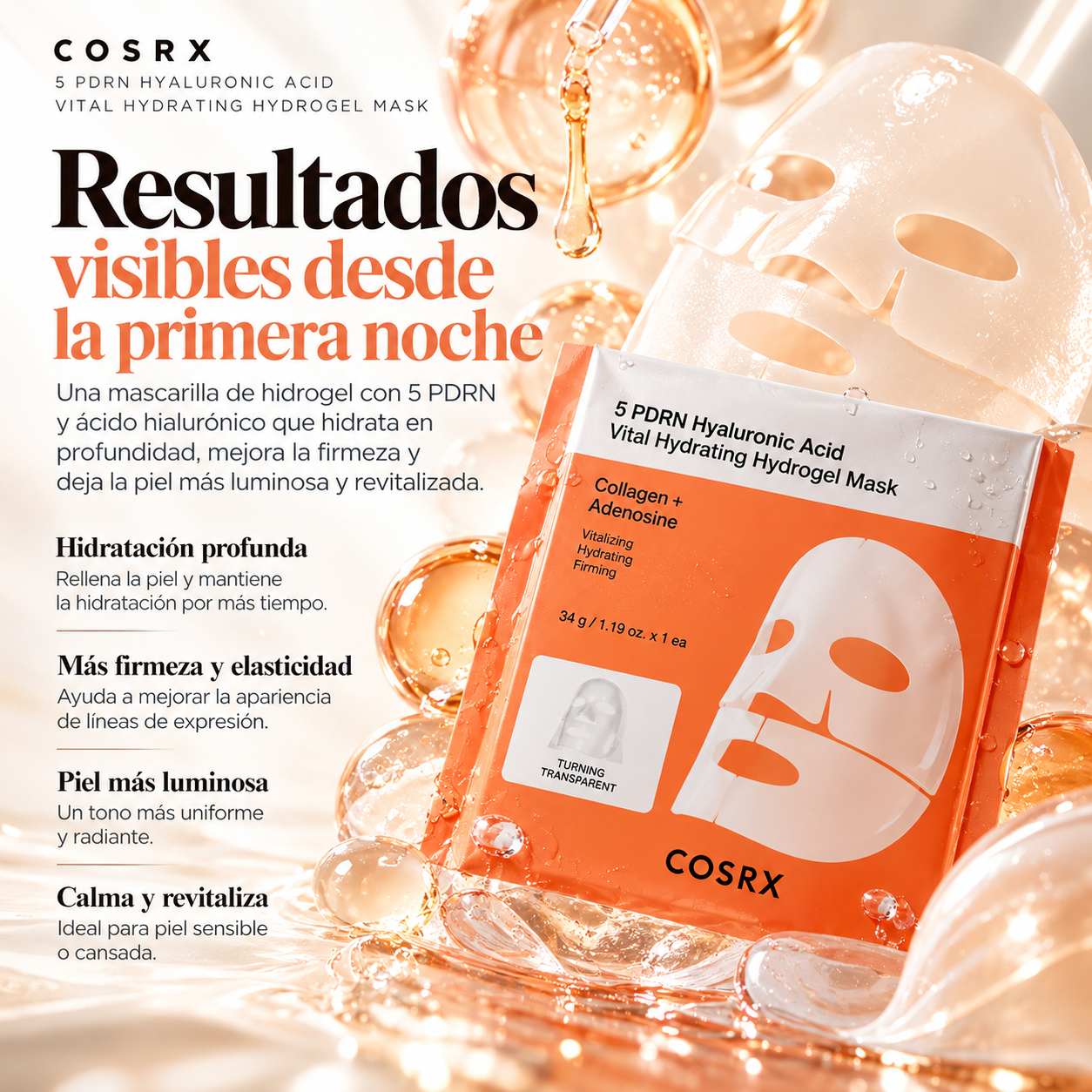 COSRX 5 PDRN Hydrogel Mask (1 pieza)