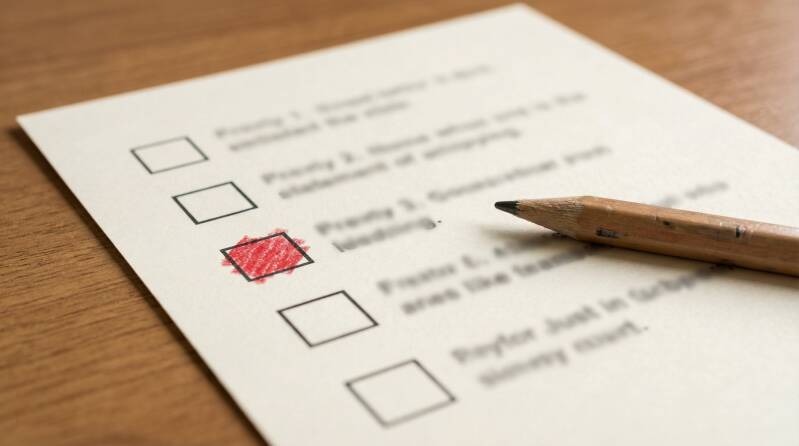 Stemformulier met potlood