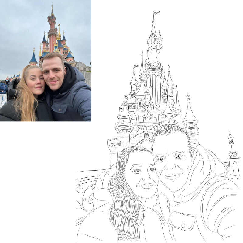 Lijntekening Disneyland