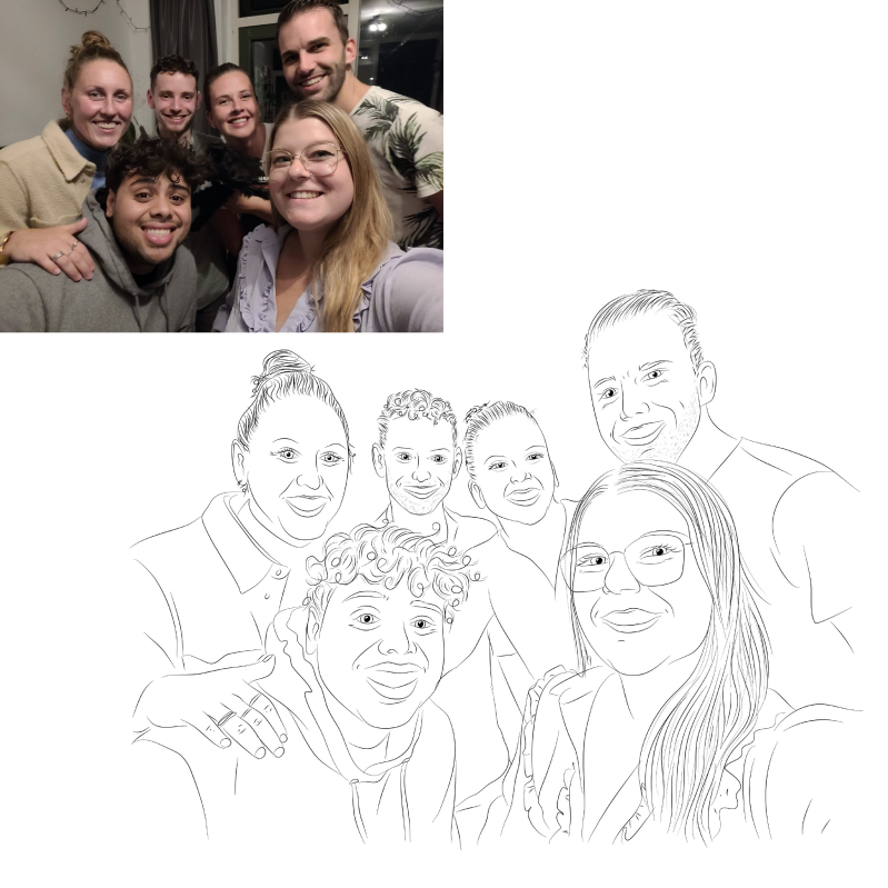 Lijntekening vrienden