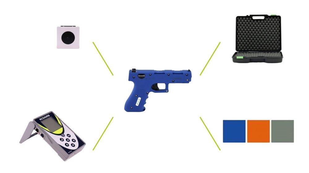 P3-E optical pistol set (with TAR100/60L target and Ecoaims Display)