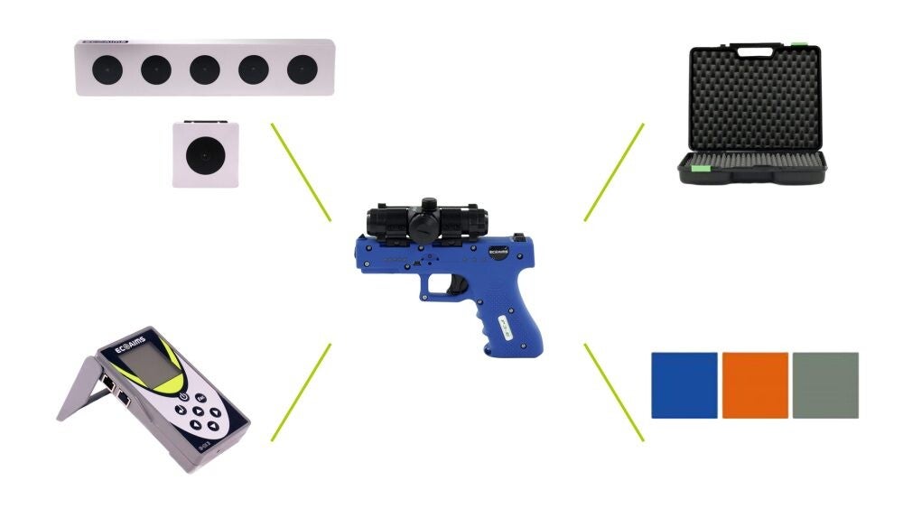 P3-E optical pistol set (Red dot sight, Ecoaims Display)