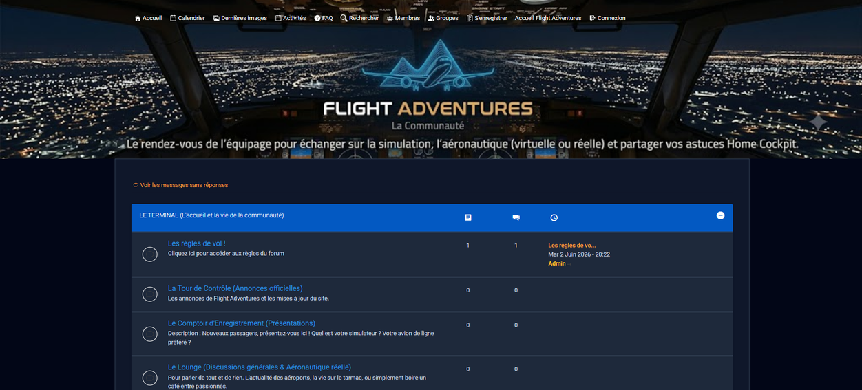 Aperçu du forum Flight Adventures