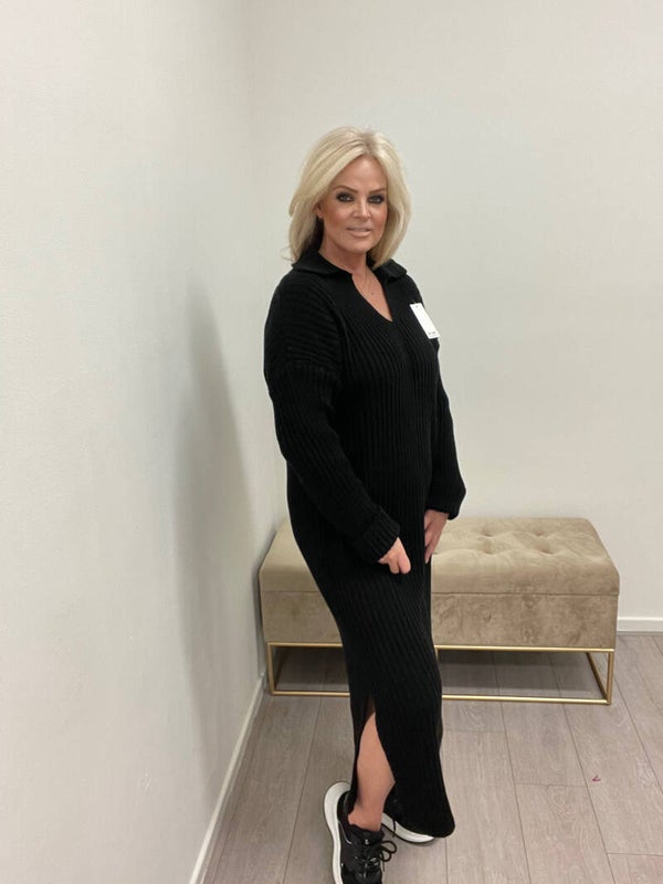 Long knit dress black