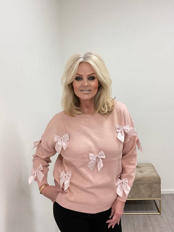 Sweater bow pink 6990