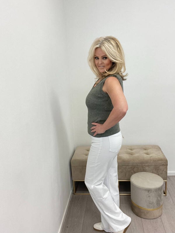 Denim white wide-leg dj2405