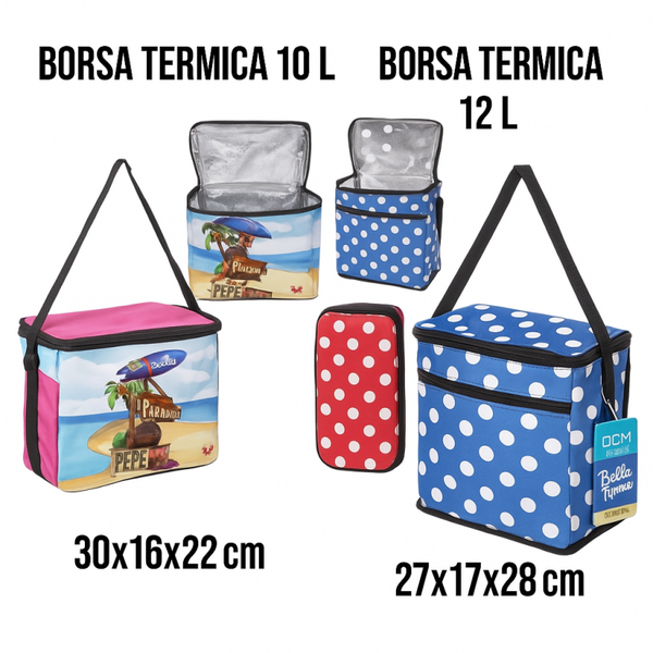 Borsa Termica Porta Pranzo 10L o 12L – Colorata, Leggera e Funzionale