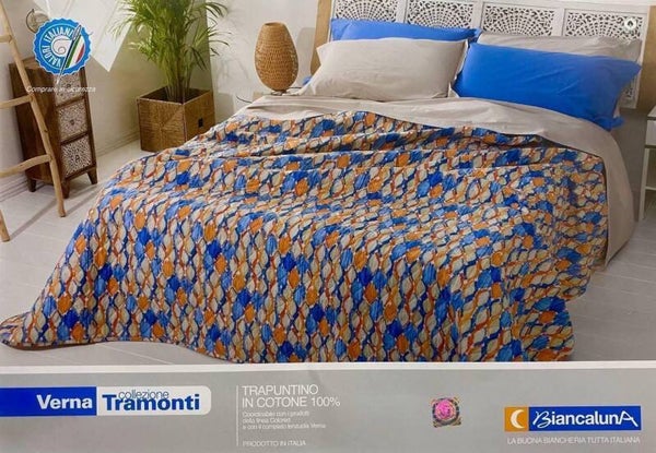 Trapuntino BiancaLuna collezione Tramonti Disegno Verna in puro cotone al 100%