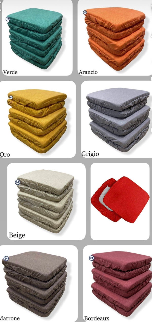 Cuscino vesti sedia 6 pezzi con elastico cotone