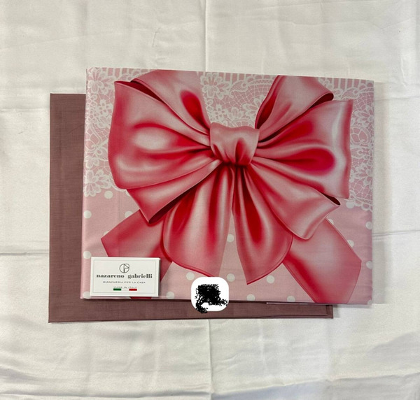 Completo letto in tinta unita Nazareno Gabrielli con federe fiocco 🎀