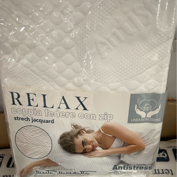 Coppia federe Relax con zip stretch jacquard
