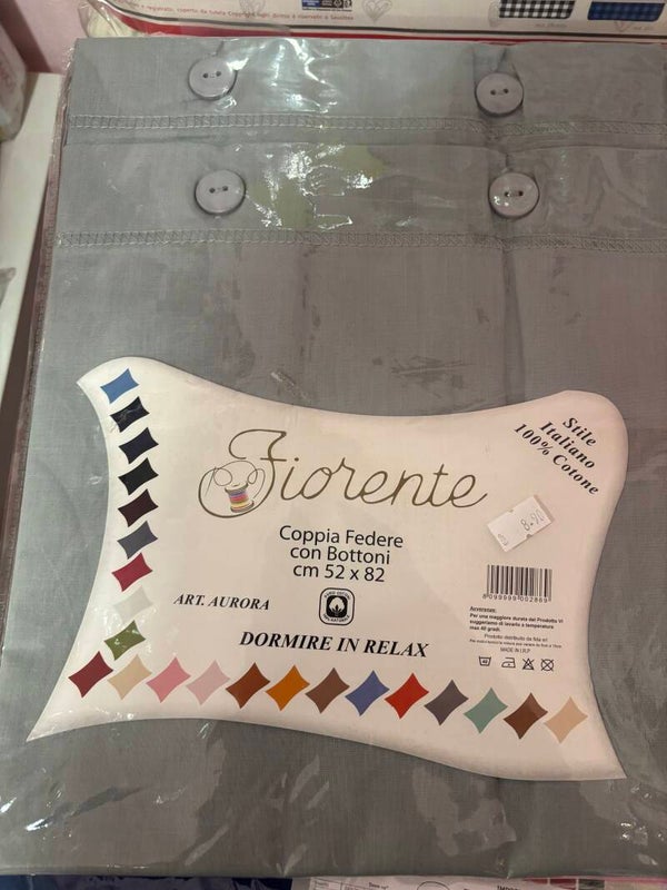 Fiorente coppia federe con bottoni 52x82
