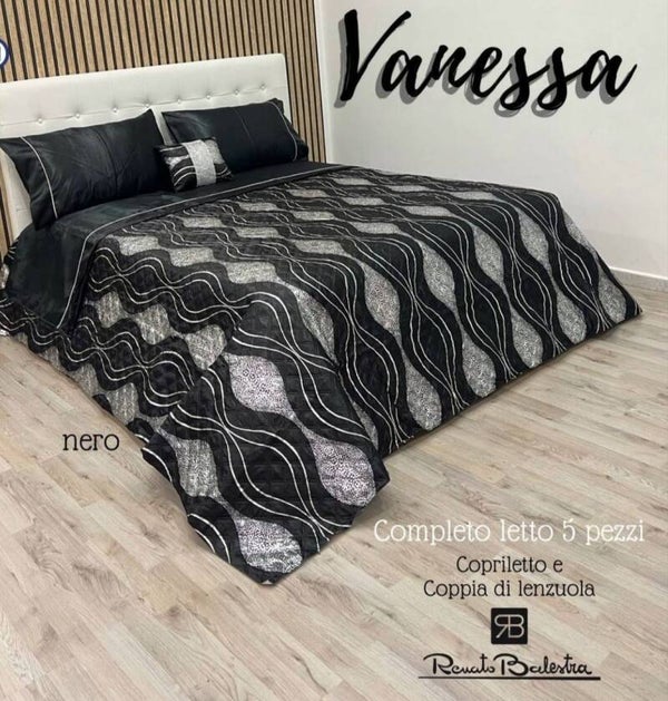 Renato Balestra Completo letto copriletto e lenzuola puro raso 5 pezzi art. Vanessa