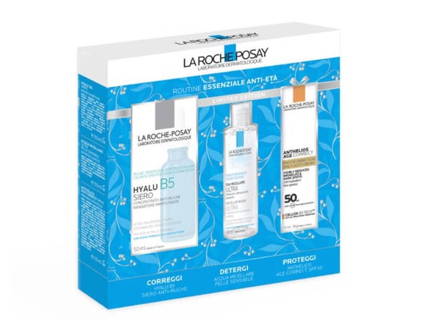 La Roche Posay Cofanetto Acqua micellare 50ml + Hyalu B5 Siero 50ml + Anthelios Age Correct 15ml