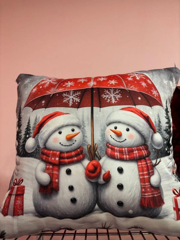 🎄 Cuscino Natalizio 40x40 con Federa – Schiaccianoci o Pupazzi di Neve 🎅