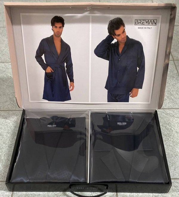 Completo Uomo in Raso BREMAN – Pigiama + Vestaglia