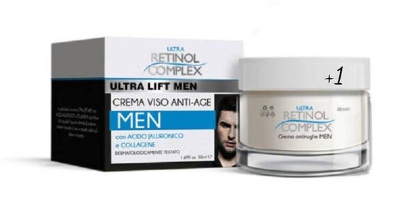 Crema Viso Uomo Anti-Age Ultra Retinol Complex 50 ml – Con Acido Ialuronico e Collagene