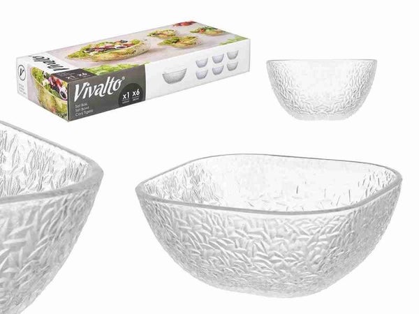 Set Insalatiera Vivalto in Vetro – 6 Ciotole + 1 Insalatiera Grande