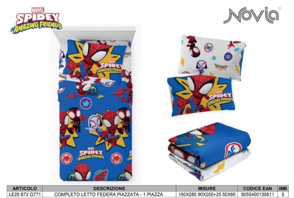 Completo Letto Singolo Spidey & Amazing Friends – 100% Cotone