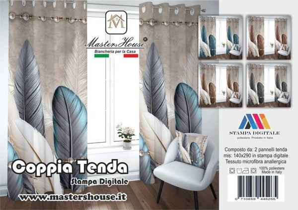 Coppia Tende Arredo Stampa Digitale 140x290 – Master’s House | 4 Varianti Colore