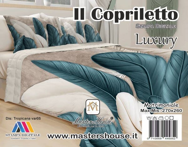 Copriletto Matrimoniale Luxury – Stampa Digitale | Master’s House | 5 Varianti Colore