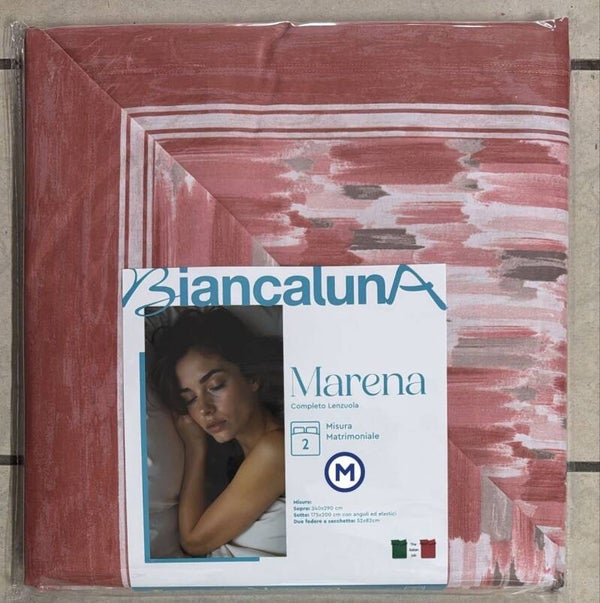 Completo Lenzuola Matrimoniale Biancaluna – Linea Marena