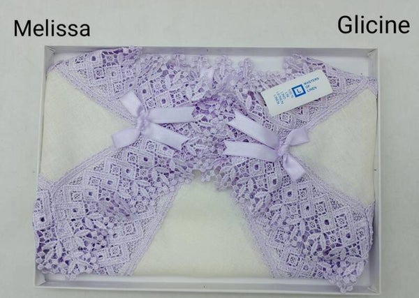 Tris Centri Tavola in Cotone “Melissa” – Ricamo Jacquard Made in Italy