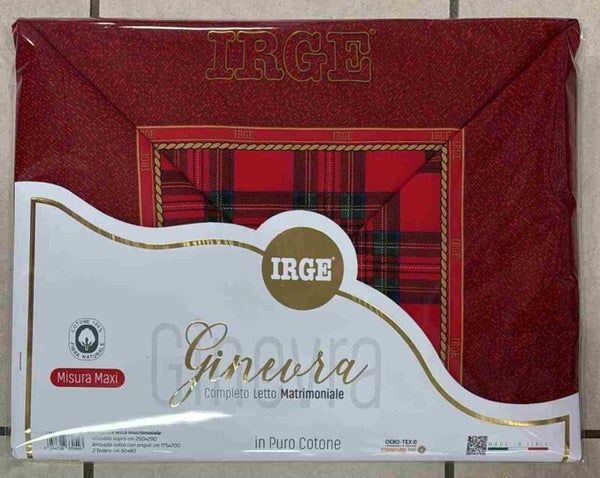 Completo letto Ginevra Natale Irge puro cotone