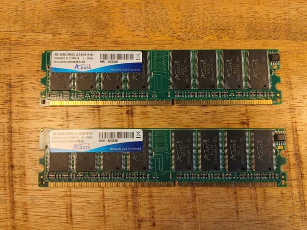 ADATA 1GB DDR-RAM | Set van 2x 512MB | 400Mhz | 2.60V