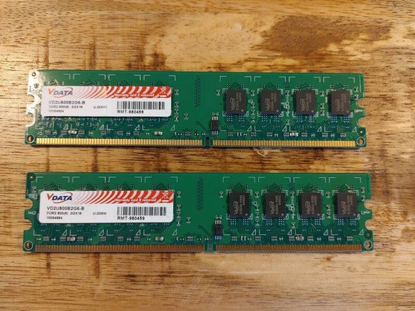 VDATA 4GB DDR2 | Set van 2x 2GB | 800Mhz | 1.80V