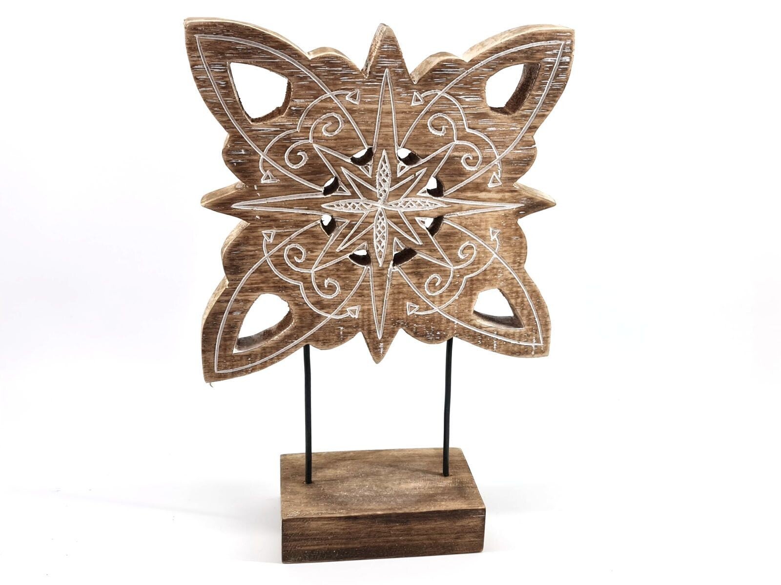 Ornament op voet, Ster/Bloem/Rond