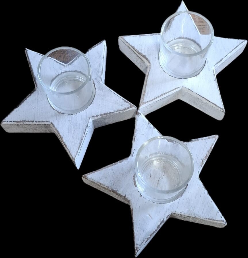 Waxine lichtje ster met glaasje