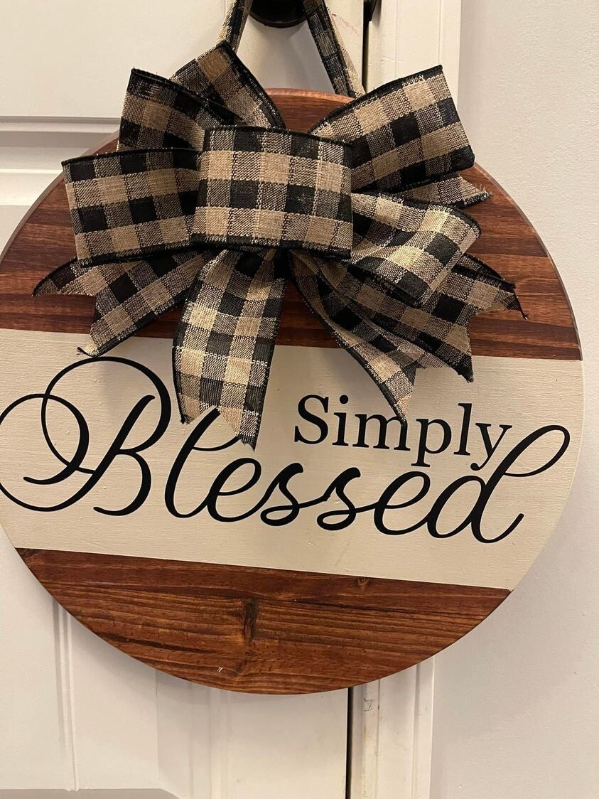 Simply Blessed Door Hanging Round