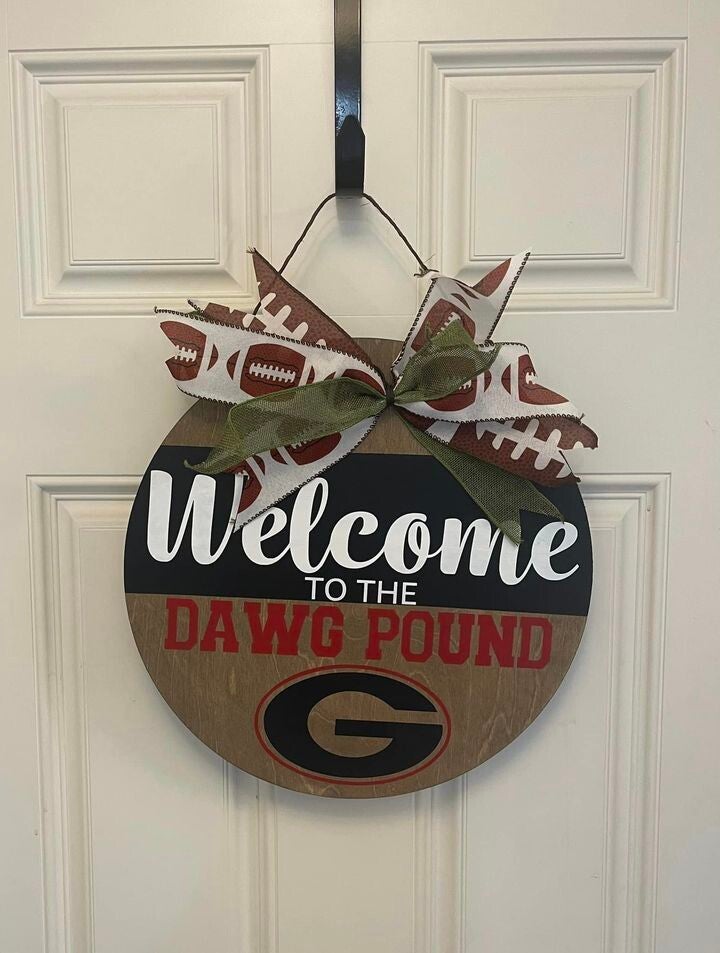 Welcome to the dawg pound door hanging round