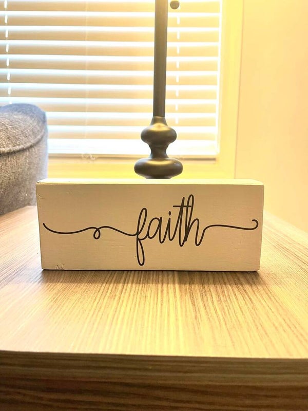 Grey Faith Block Sign