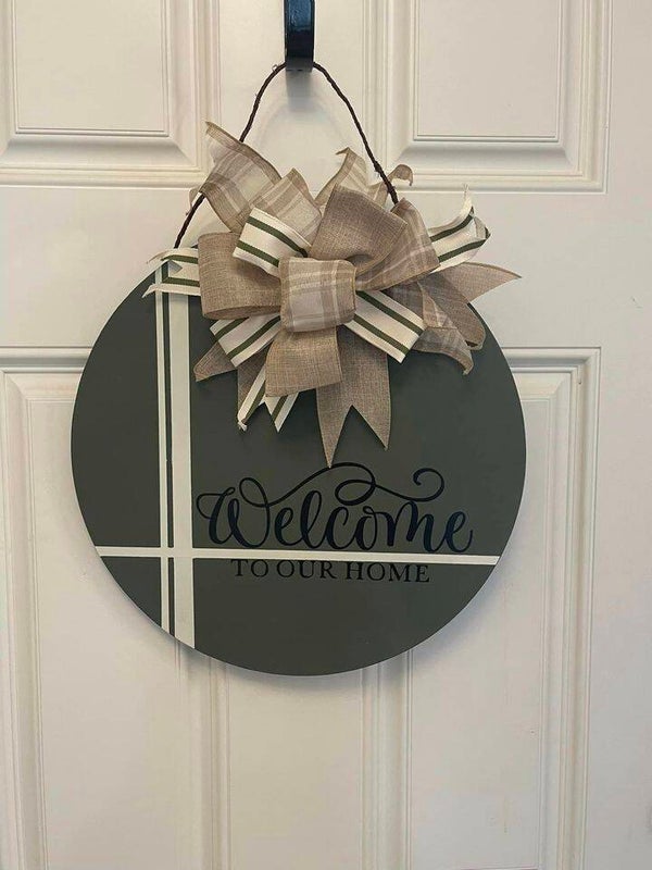 Welcome to our home door hanging round