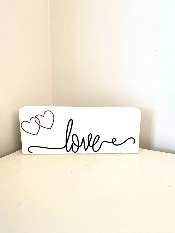 White Love Block Sign