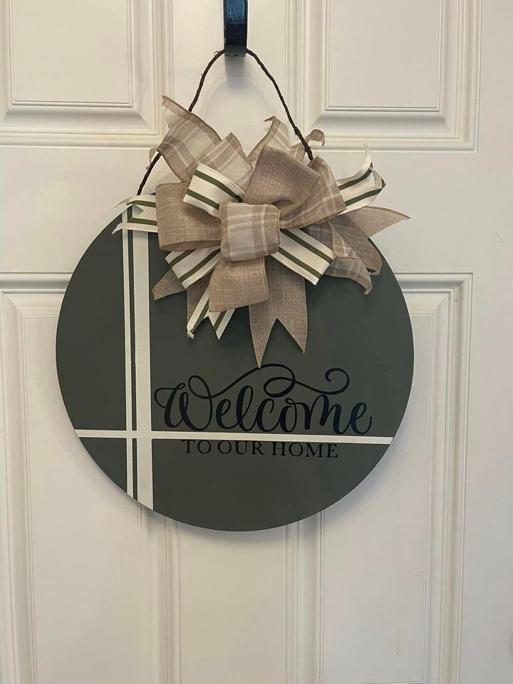 Welcome to our home door hanging round