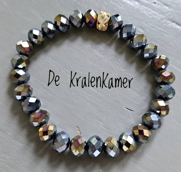 Facet donker kleur armband