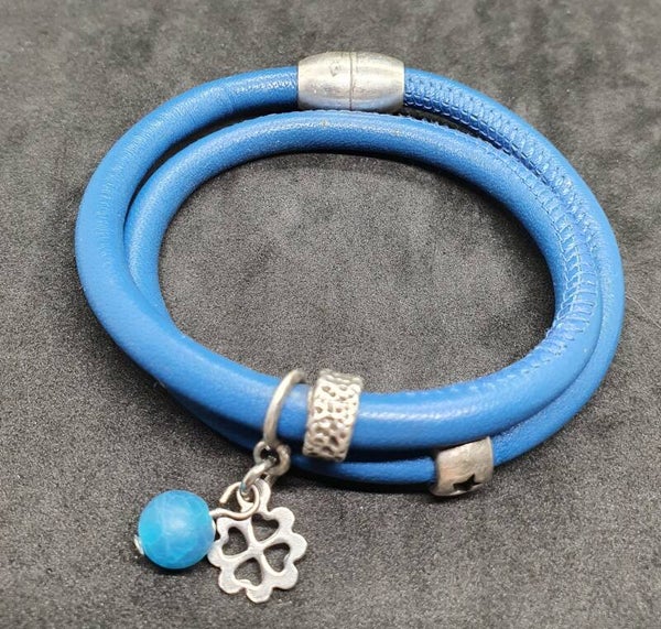 Immitatie dubbel leren armband