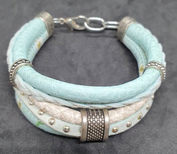 Immitatie dubbel leren armband